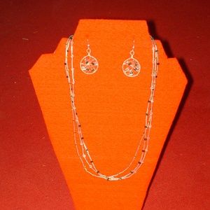 Sterling silver dream catcher earring necklace set